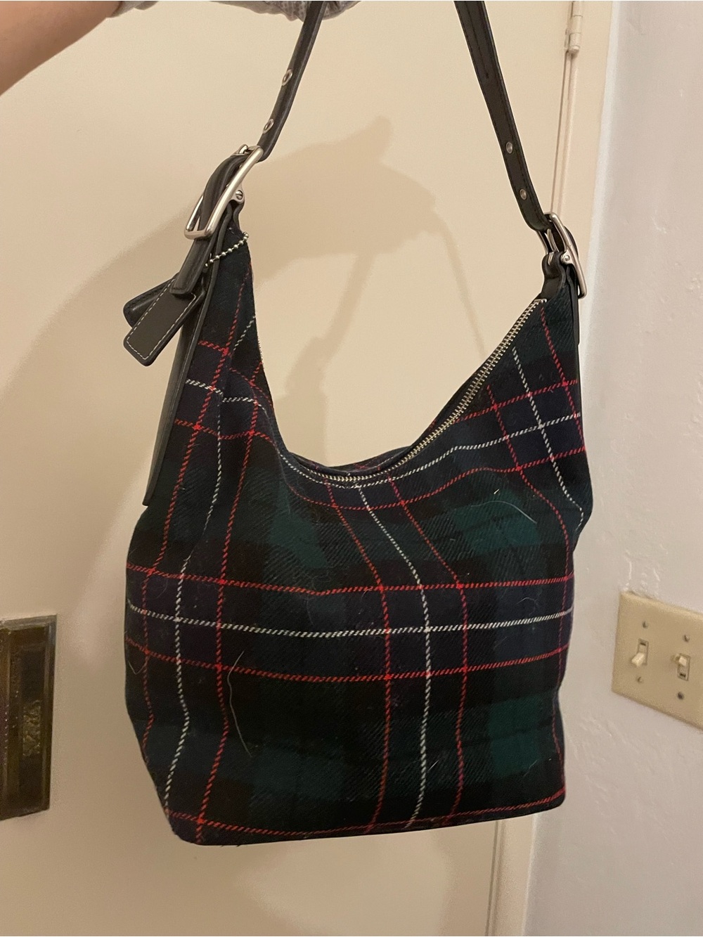 Vintage Coach Ergo Hobo 100% Wool Plaid Bag – H2J-8939